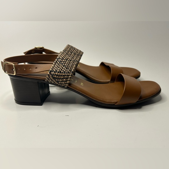 Italian Shoemakers Shoes - Italian Shoemakers Strappy Boho Faux Leather Stacked Block Heel Sandal Size 10